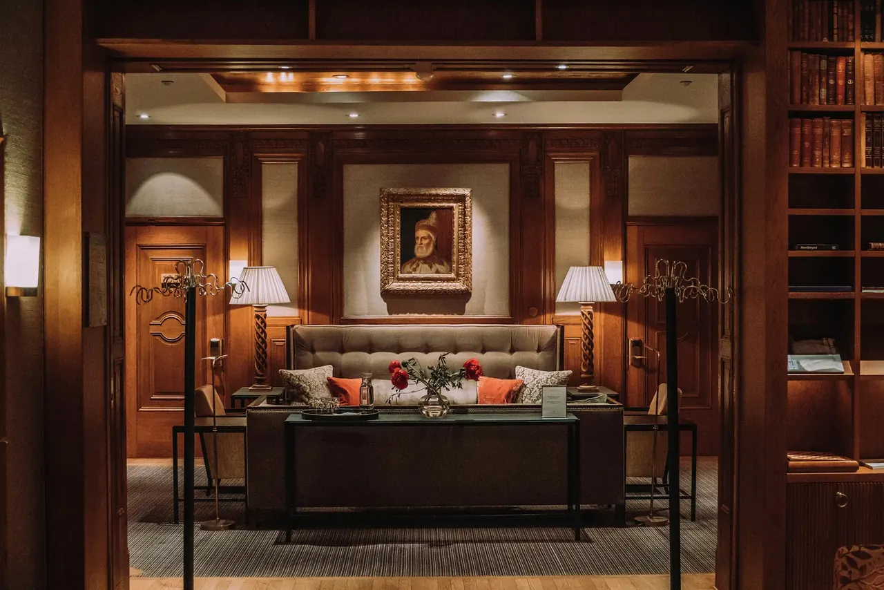 Warm editorial interior with layered lighting